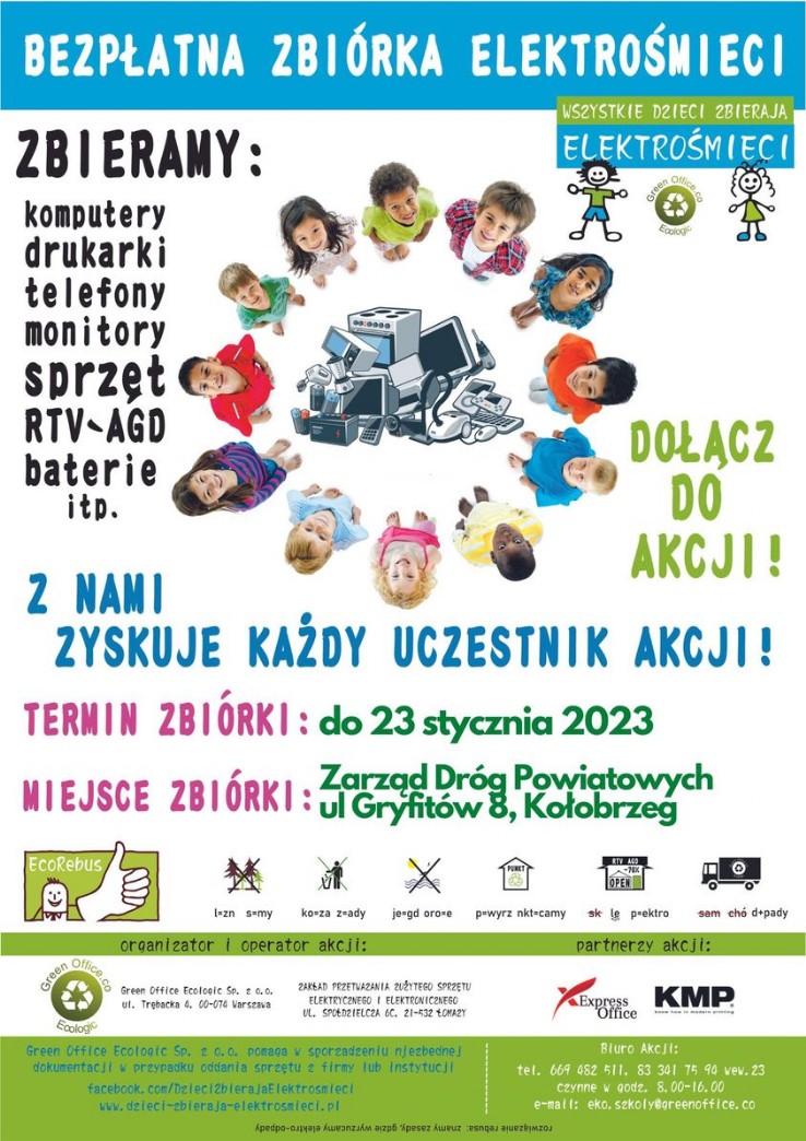 Plakat: Zbióka elektrośmieci w "Okruszku"